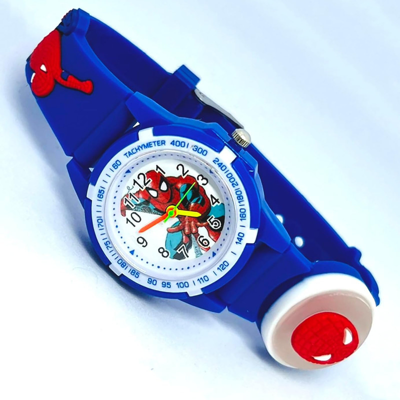 ساعت مچی عقربه ای پسرانه مدل چراغدار بند سیلیکونی ضد حساسیت طرح مرد عنکبوتی کد 3 ساعت مچی عقربه ای پسرانه مدل چراغدار بند سیلیکونی ضد حساسیت طرح مرد عنکبوتی کد 3