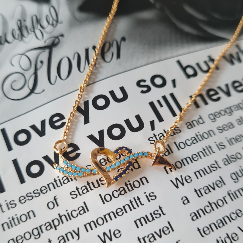 گردنبند دخترانه وای اس ایکس مدل قلب و تیر