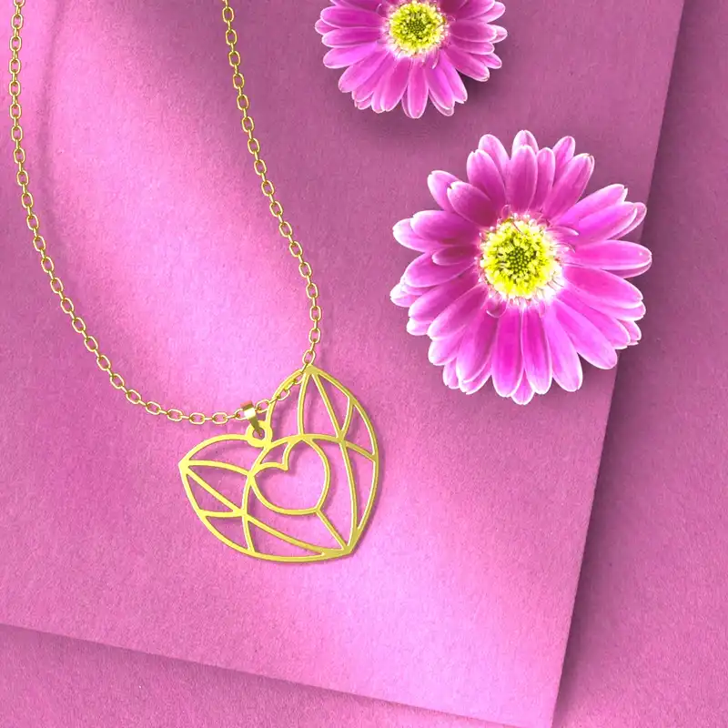 گردنبند طلا 18 عیار زنانه مدوپد مدل طرح قلب کد E1284