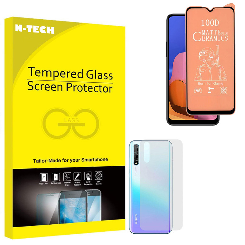  محافظ صفحه نمایش سرامیکی مات انتک مدل CRBKM-01 مناسب برای گوشی موبایل هوآوی Y8P به همراه محافظ پشت گوشی 