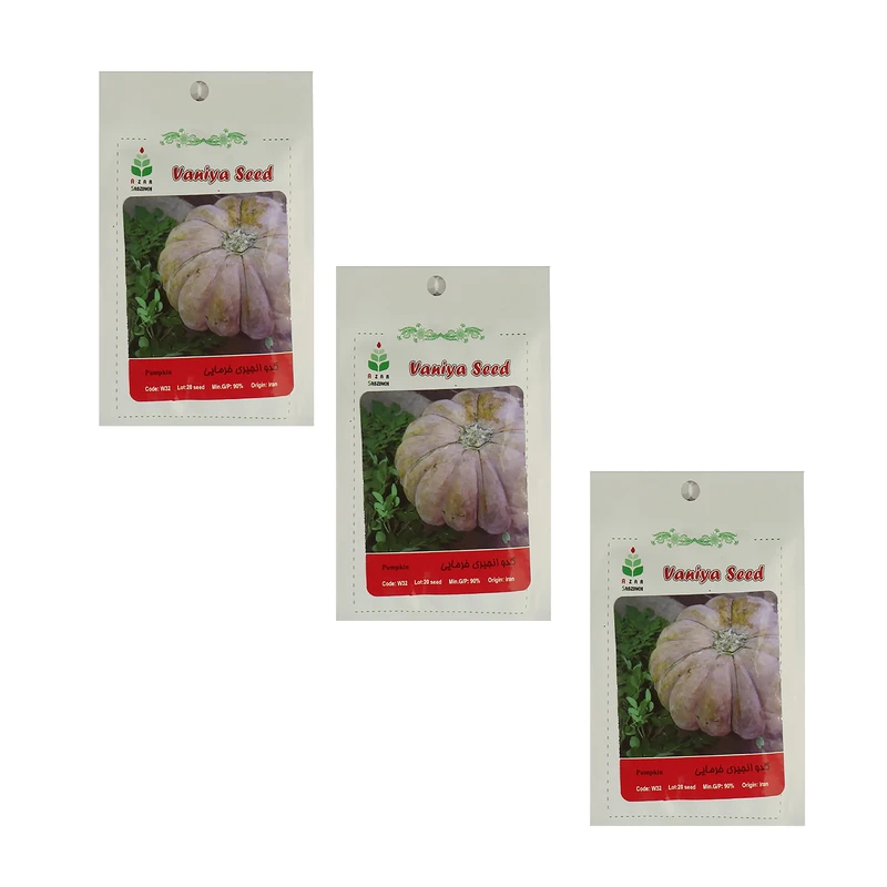 بذر کدو انجیری خرمایی آذر سبزینه مدل A41 بسته 3 عددی