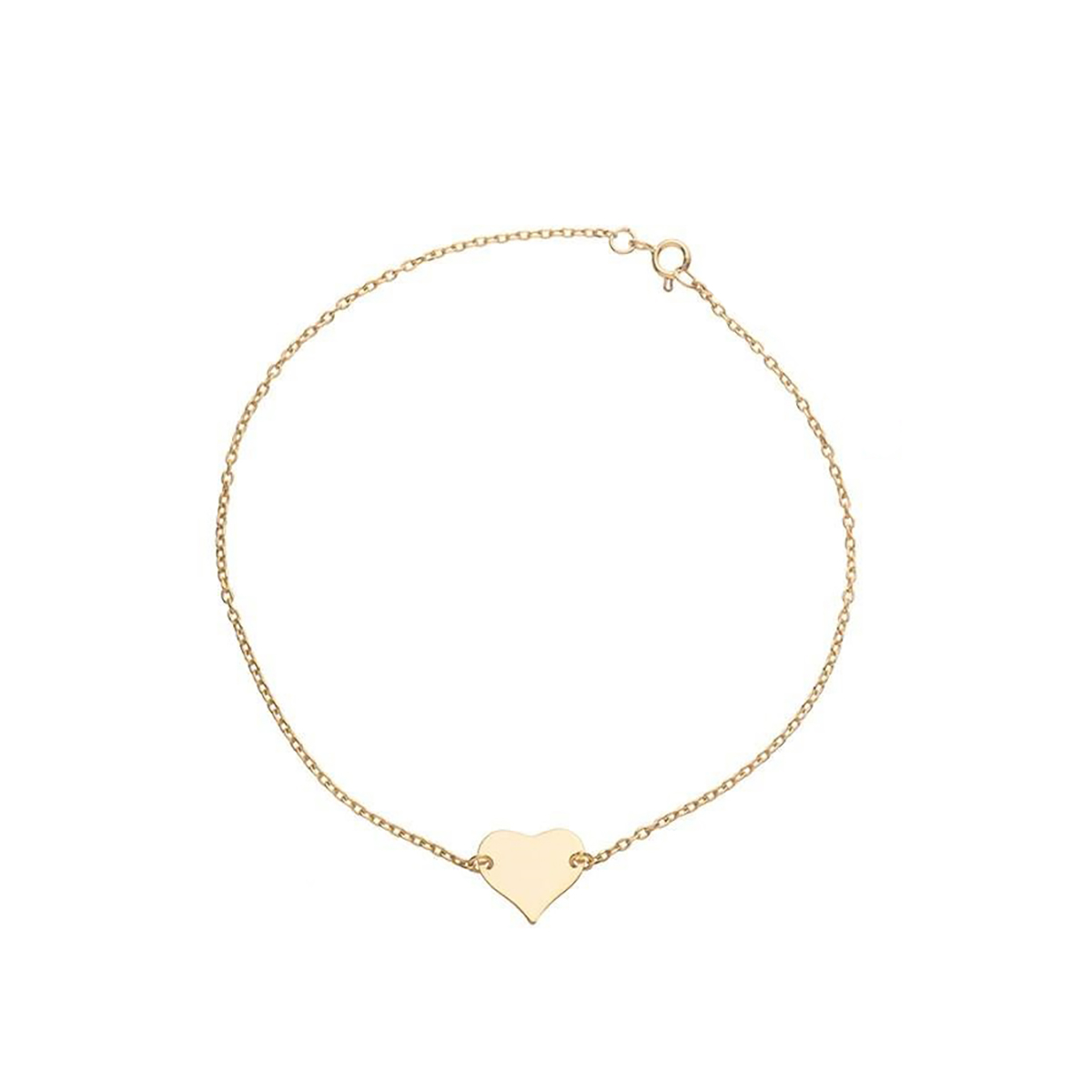 دستبند طلا 18 عیار زنانه مدل پلاک قلب کد GB021
