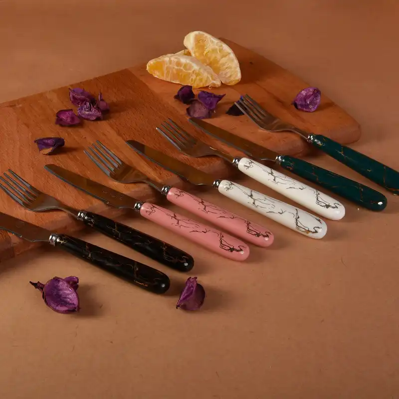 ست کارد و چنگال میوه خوری 12 پارچه ام جی اس مدل ماربل