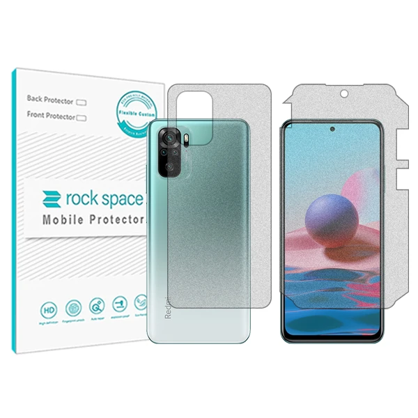 محافظ صفحه نمایش مات راک اسپیس مدل HyMTT مناسب برای گوشی موبایل شیائومی Redmi Note 10 به همراه محافظ پشت