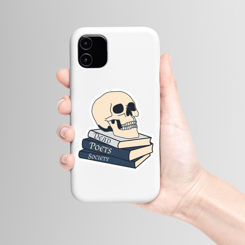 استیکر لپ تاپ و موبایل بووم طرح کتاب مدل اسکلت کد mr8