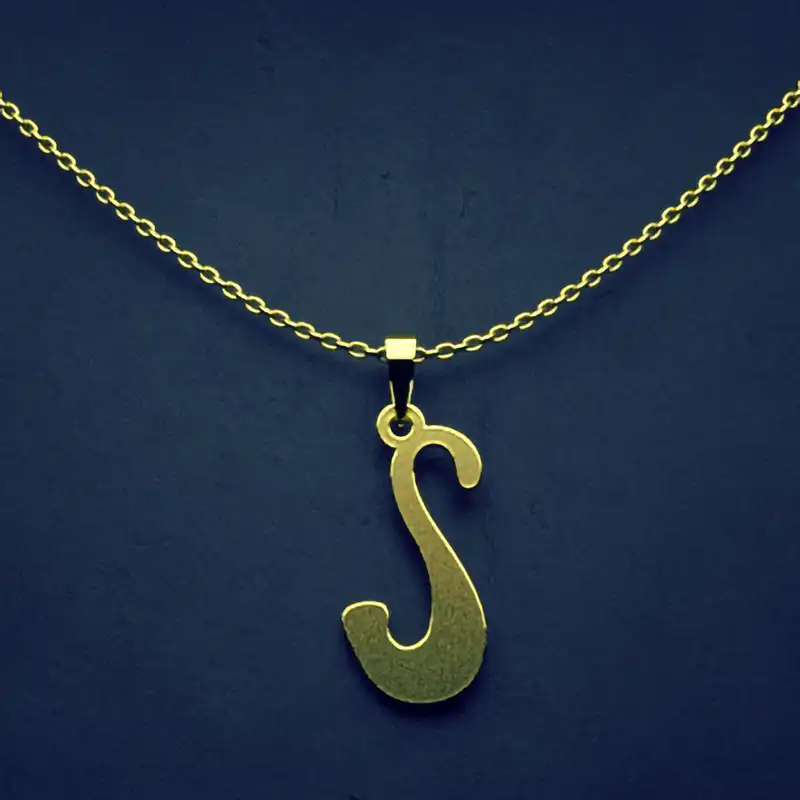 گردنبند طلا 18 عیار زنانه مدوپد مدل حرف S کد H3-1-1487