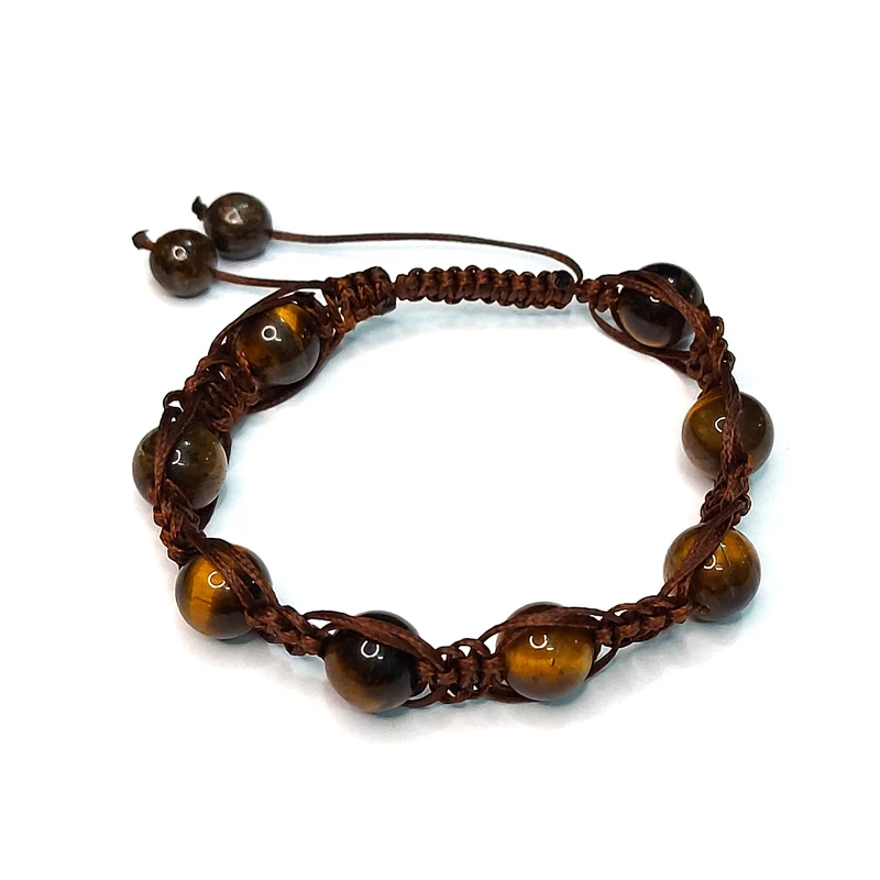 دستبند مدل چشم ببر با بافت چرم کد 69