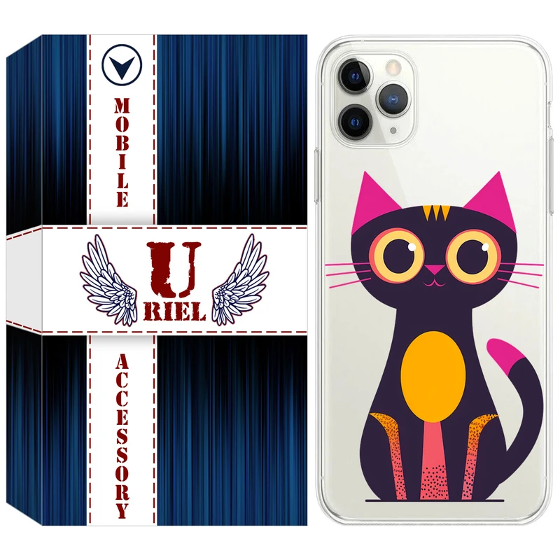 کاور یوریل مدل Clear کد 46 طرح گربه مناسب برای گوشی موبایل اپل iPhone 11 Pro Max