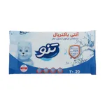 دستمال مرطوب تنو مدل آنتی باکتریال بسته 20 عددی