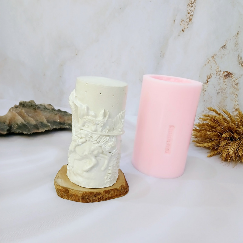 قالب شمع کوشا اکسسوری مدل استوانه طرح دار کد 003