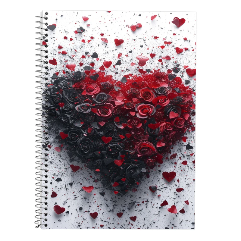 دفتر زبان 50 برگ مدوپد مدل سه خط طرح عاشقانه love کد DF14234