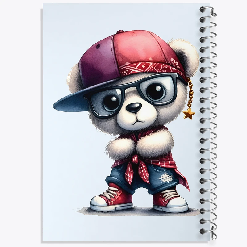 دفتر ژورنال نویسی 50 برگ خندالو مدل نقطه ای طرح خرس بامزه کد F6193