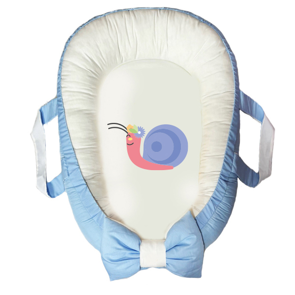 سرویس خواب سه تکه نوزاد مدل گارد محافظ دار طرح فانتزی حلزون کد 012