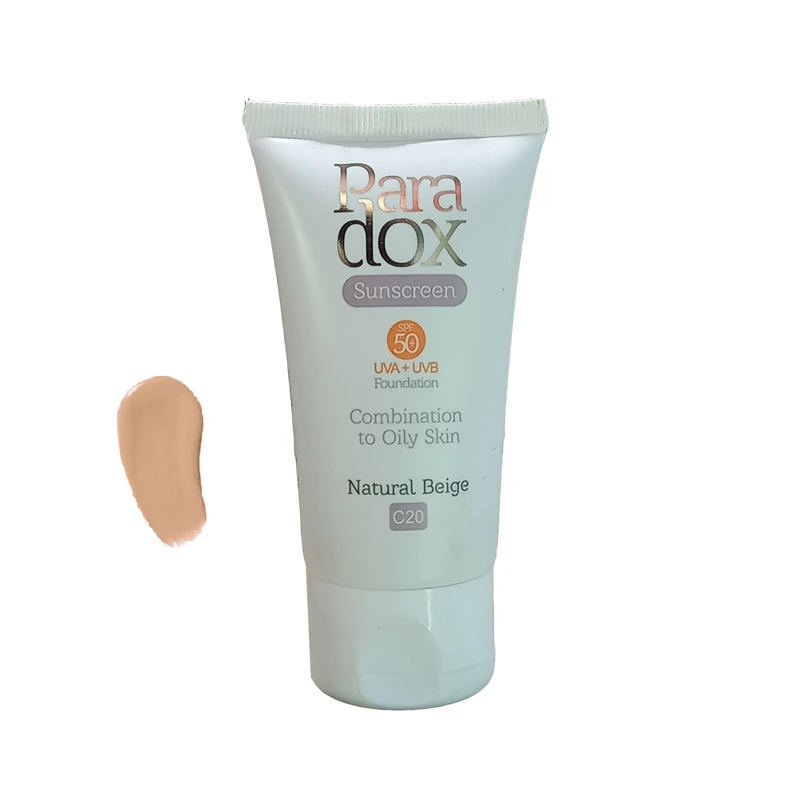 کرم ضد آفتاب رنگی پارادوکس SPF 50 مدل 1 مناسب پوستهای مختلط و چرب حجم 40 میلیلیتر