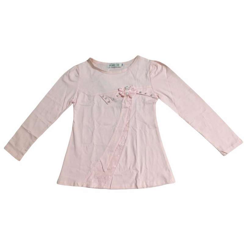 تی شرت آستین بلند دخترانه مدل fashion cat رنگ گلبهی