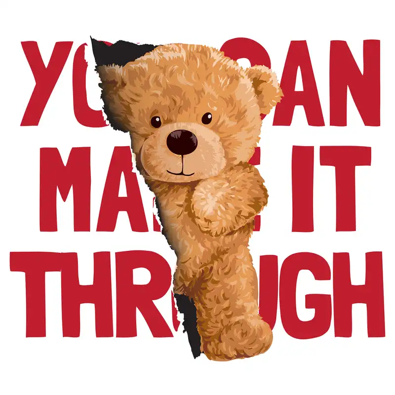 استیکر پارچه و لباس مدل dtf طرح تدی کد H20.123 مجموعه 3 عددی