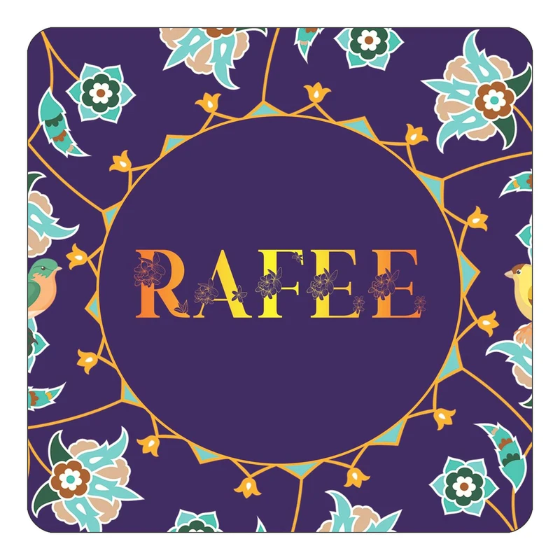 مگنت کاکتی طرح اسم رافعه rafee مدل گل و بلبل کد mg16949