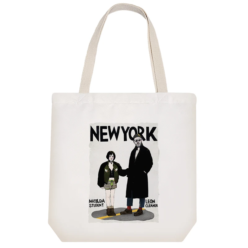 ساک خرید پارچه ای خندالو طرح لئون و ماتیلدا مدل توت بگ کد 6513