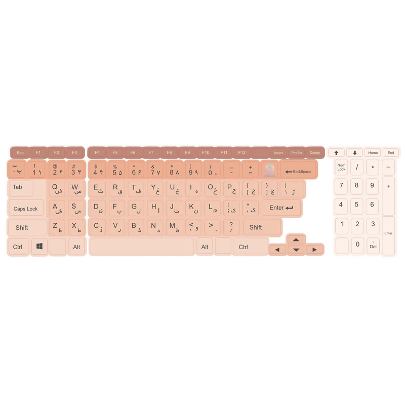 برچسب کیبورد حروف فارسی کد 022