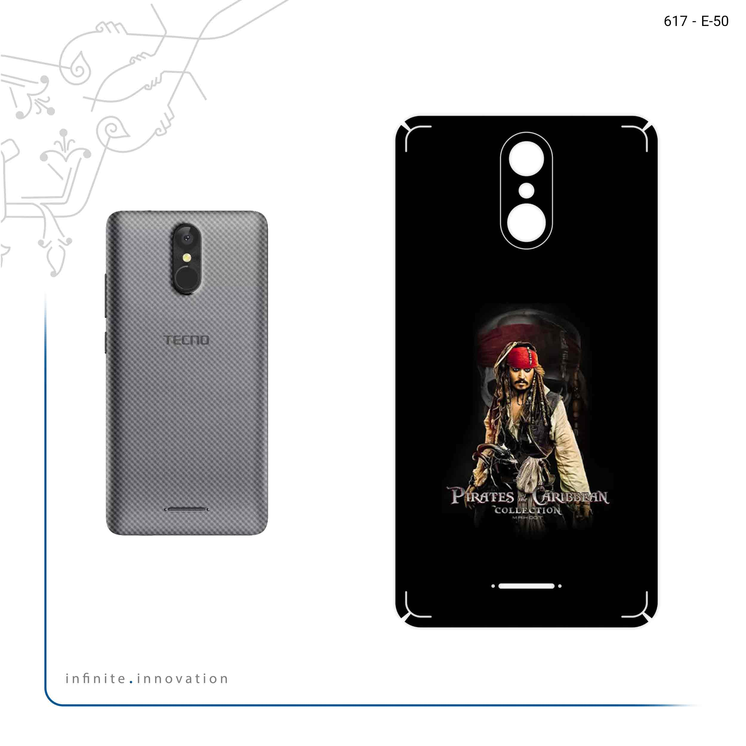 برچسب پوششی ماهوت مدل PIRATES OF THE CARIBBEAN مناسب برای گوشی موبایل تکنو WX3F LTE