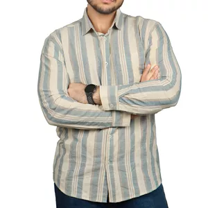 پیراهن آستین بلند مردانه مدل نخ پنبه کد 365591