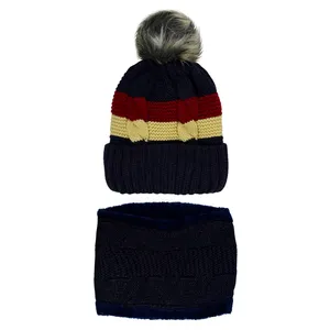 ست کلاه و شال گردن بافتنی بچگانه مدل P6-9429