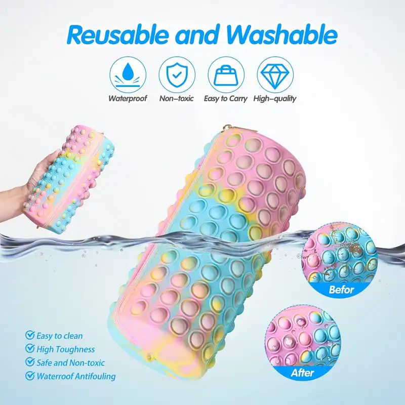 کیف لوازم آرایش زنانه مدل پاپیت دار استوانه ای