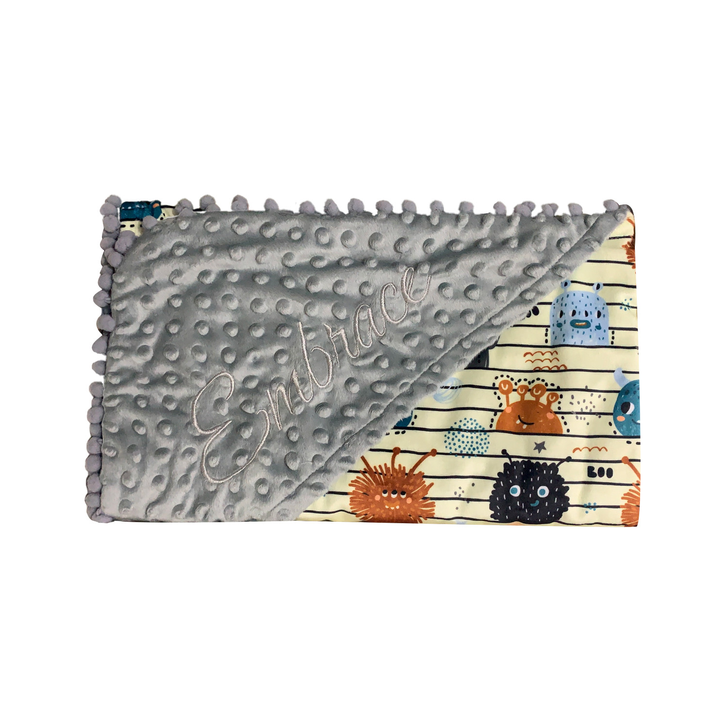 پتو کودک مدل هیولاها و راه راه سایز 75x75 سانتی متر