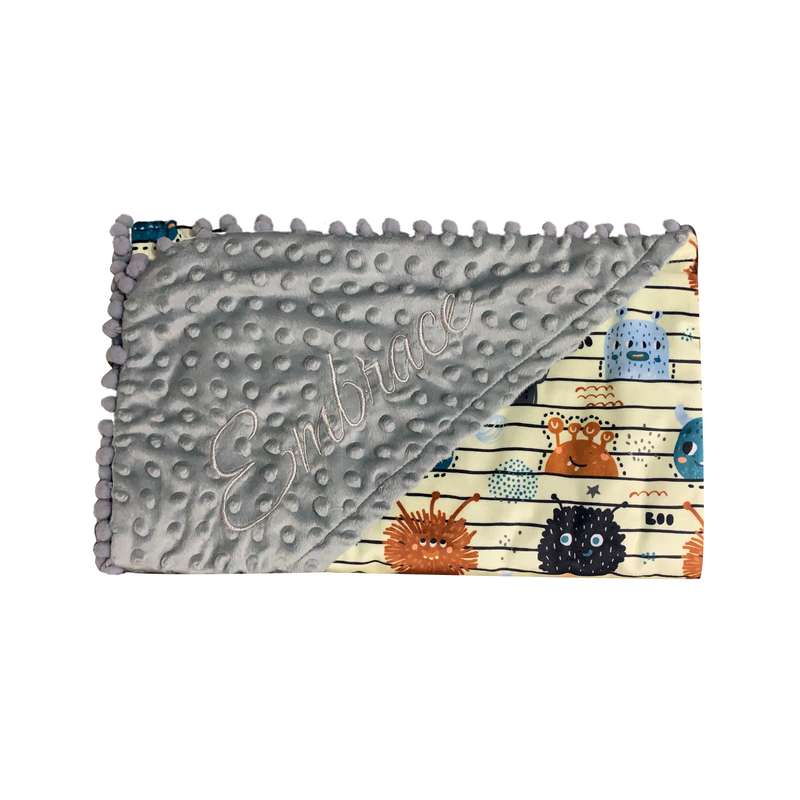 پتو کودک مدل هیولاها و راه راه سایز 75x75 سانتی متر