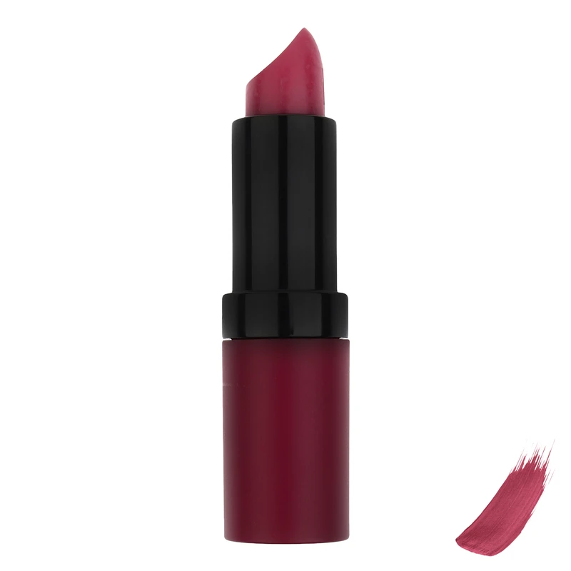 رژ لب جامد مات گلدن رس مدل Velvet رنگ سرخابی شماره 12