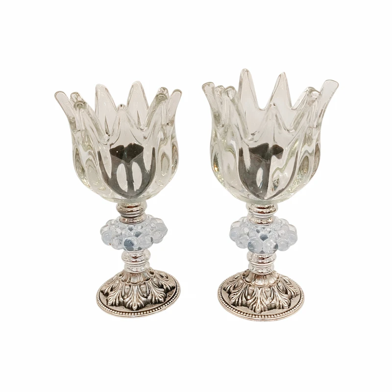 شمعدان مدل کلاسیک مناسب برای شمع مدادی مجموعه ۲ عددی