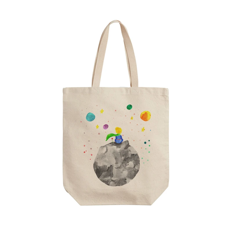 ساک خرید ترمه طراحان ایده مدل شازده کوچولو و گل کد cfp2027 - L