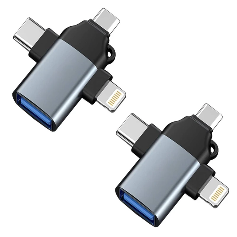 مبدل USB به USB-C/ MICROUSB/ لایتنینگ مدل OTG-Three بسته دو عددی