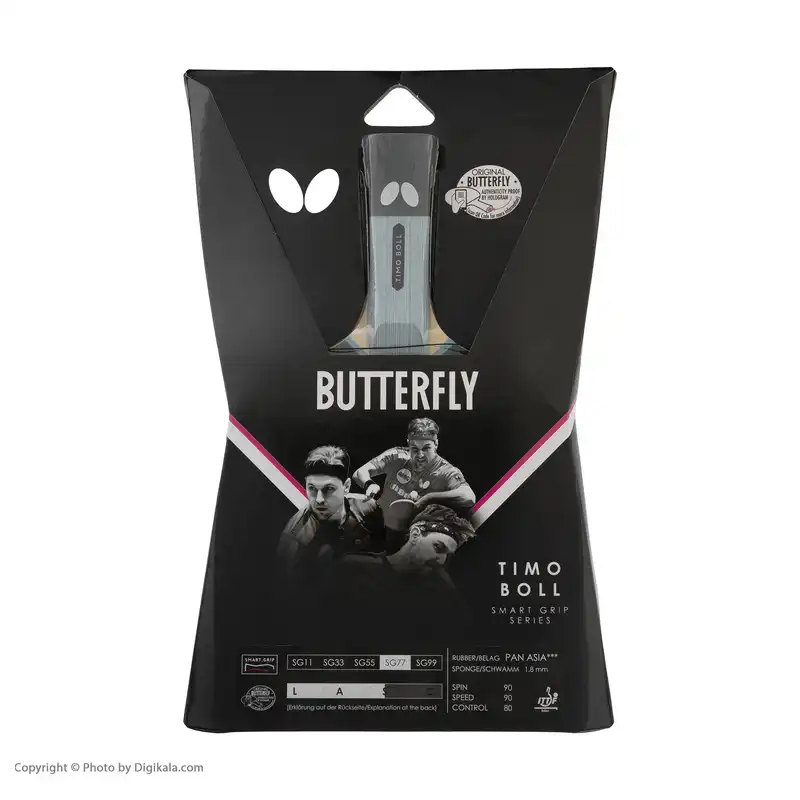 راکت پینگ پنگ باترفلای مدل timo boll سری SG77