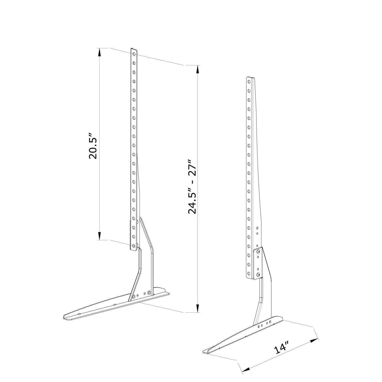 پایه رومیزی تلویزیون تی وی آرم  مدل TVARM1000 مناسب تلویزیون های 32 تا 65 اینچ مجموعه 2 عددی