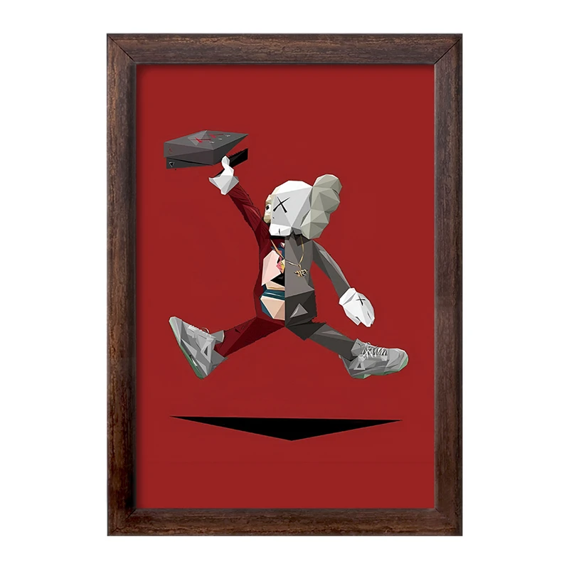 تابلو خندالو طرح عروسک کاز (kaws) کد F4006