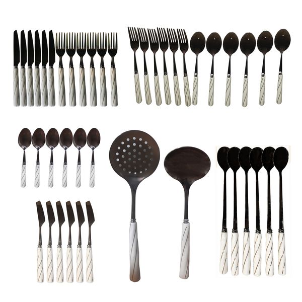 سرویس قاشق چنگال 44 پارچه طرح پیچکی کد 103182 سرویس قاشق چنگال 44 پارچه طرح پیچکی کد 103182