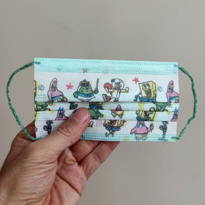 ماسک تنفسی کودک وحدت مدل باب اسفنجی  بسته 30 عددی