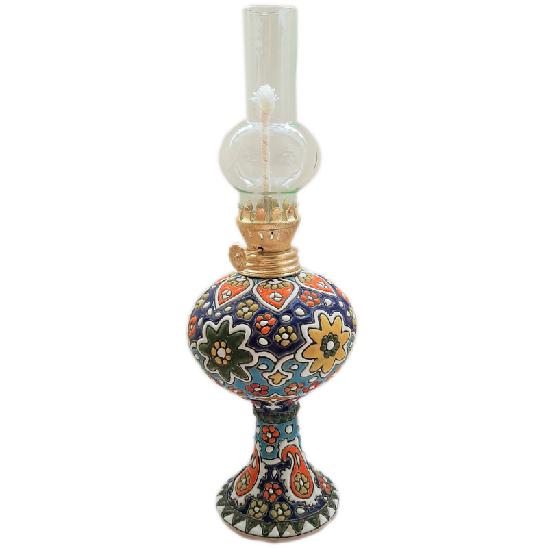 چراغ گردسوز میناکاری سفالی مدل نوروز کد H22