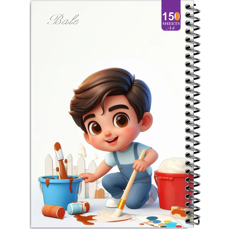 دفتر نقاشی 150 برگ انتشارات بله مدل رحلی طرح فانتزی پسرانه اتاق بازی کد A4-P397