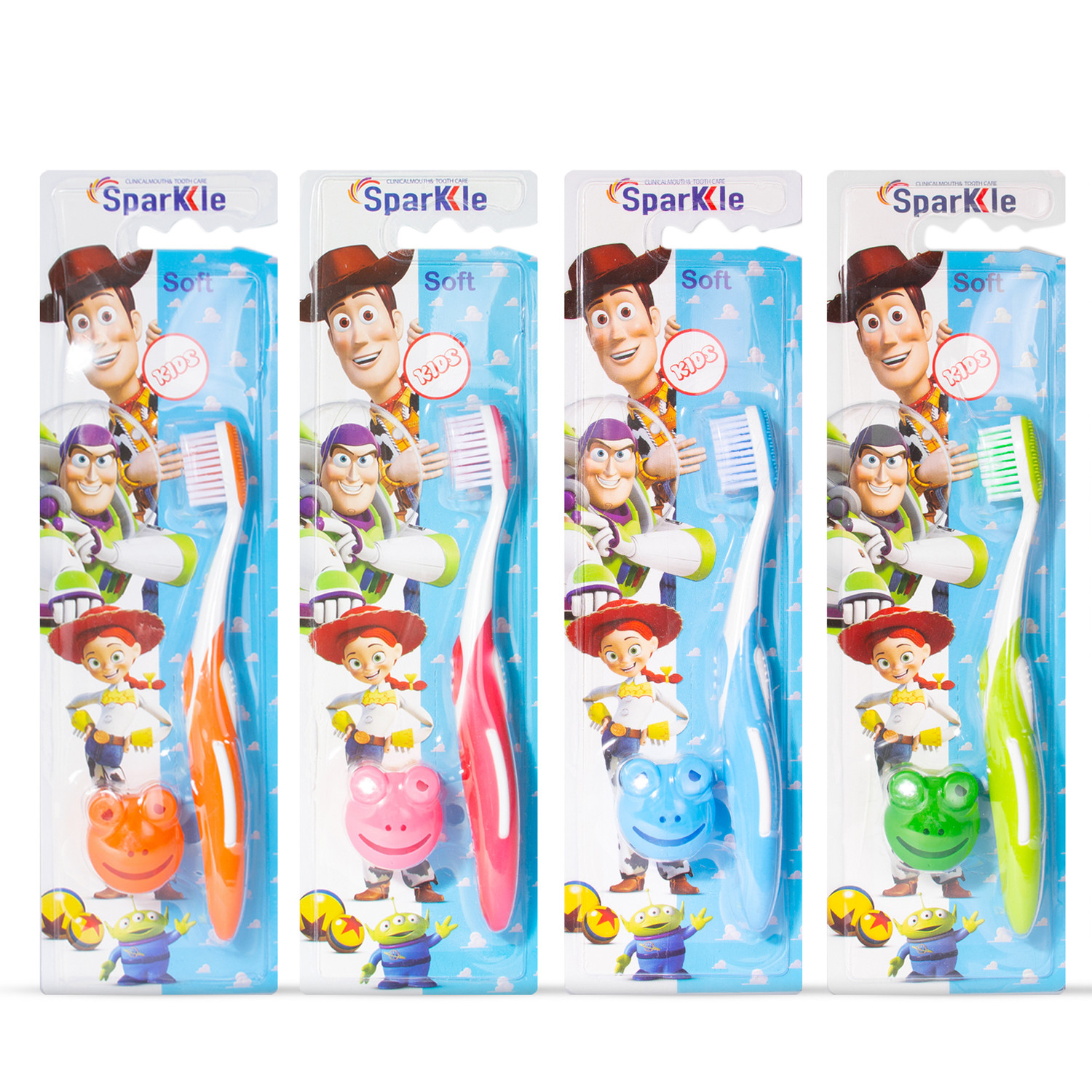 مسواک اسپارکل مدل toy family & S17-Soft مجموعه 4 عددی