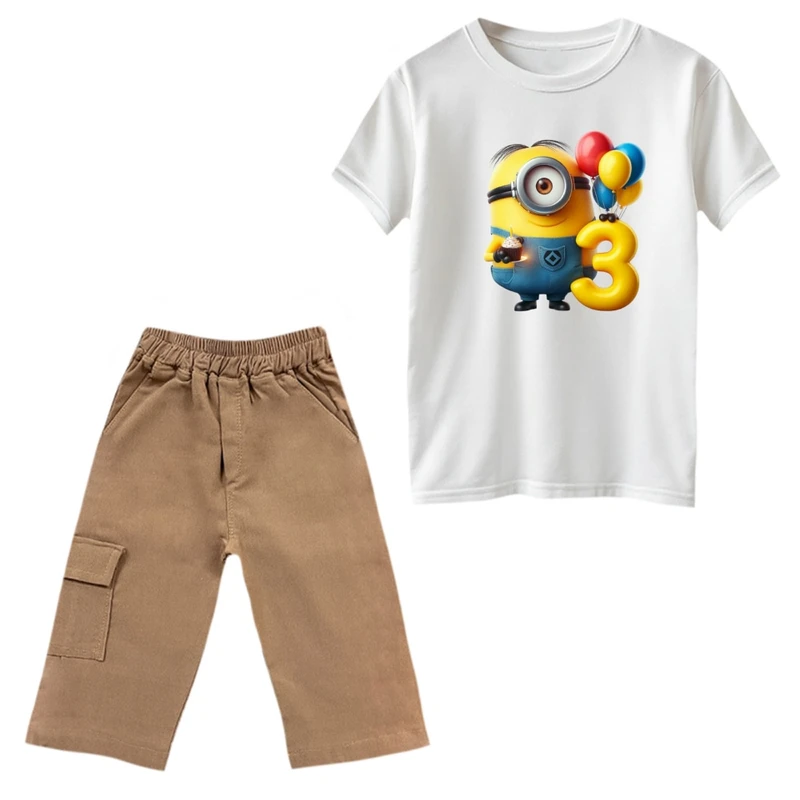 ست تی‌شرت و شلوارک پسرانه مدل مینیون کد 14