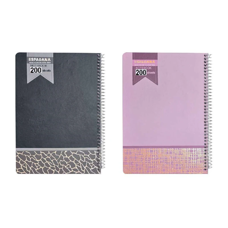 دفتر یادداشت 200 برگ اسپادانا مدل جلد سخت پاستیلی کد 271910 مجموعه 2 عددی