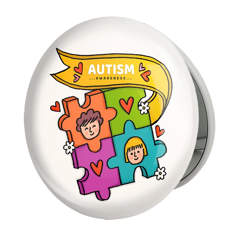 آینه جیبی خندالو طرح اتیسم Autism مدل تاشو کد 26752 