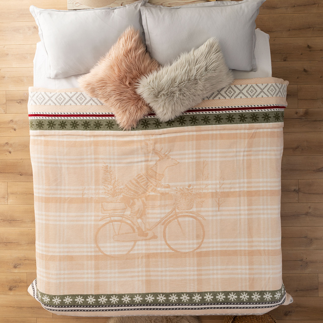 پتو مادام کوکو مدل Bicyclette سایز 220×200 سانتی متر