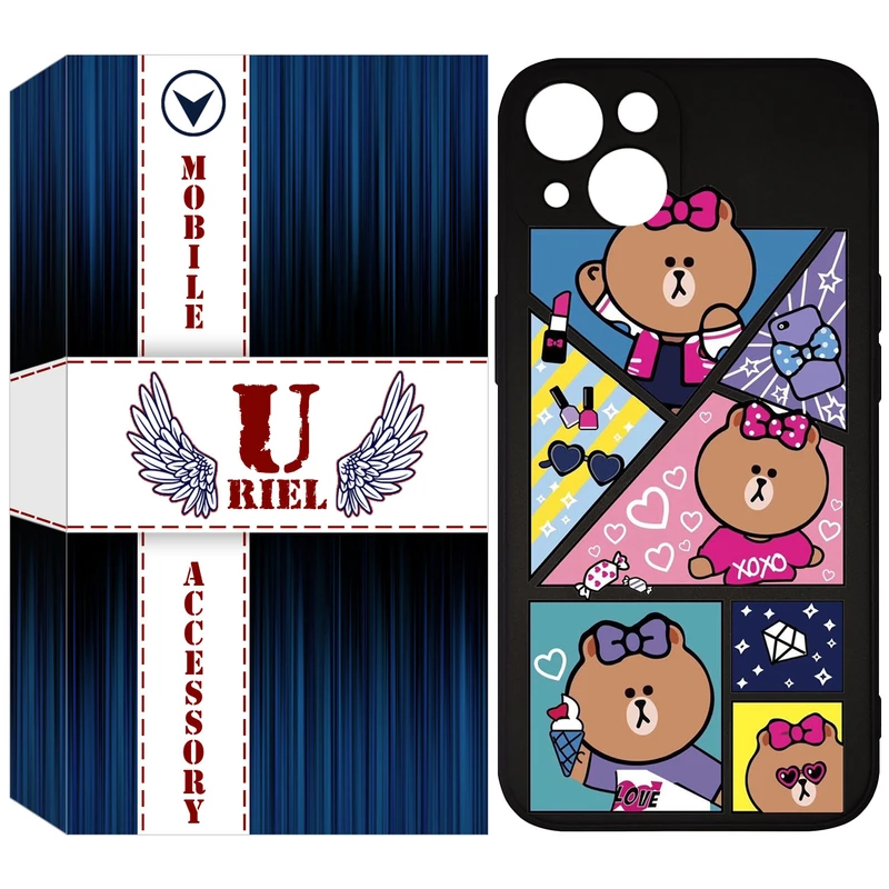 کاور یوریل مدل KSH کد 13 طرح Brown مناسب برای گوشی موبایل اپل iPhone 13