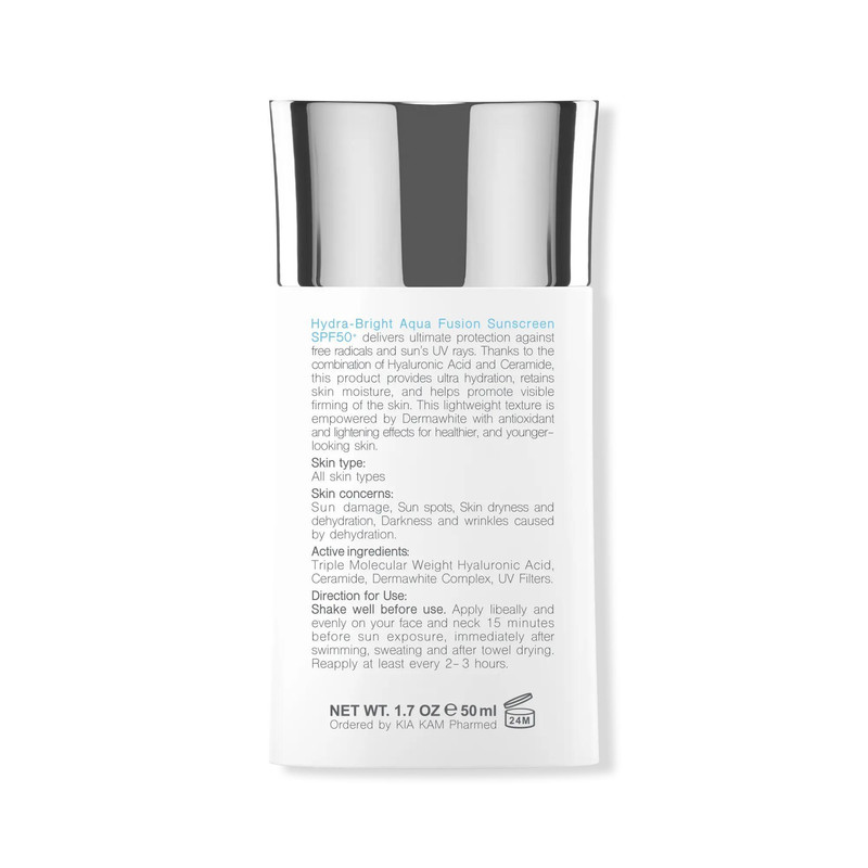 کرم ضدآفتاب بدون رنگ برایت مکس SPF50 مدل آکوا فیوژن ‌مناسب انواع پوست، حجم 50 میلی‌لیتر