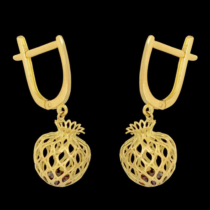 گوشواره طلا 18 عیار زنانه طلای مستجابی مدل انار کد 670170