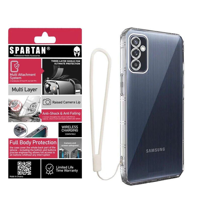 کاور اسپارتان مدل Airbag Four-Sided Strap مناسب برای گوشی موبایل سامسونگ Galaxy A16 4G به همراه بندآویز