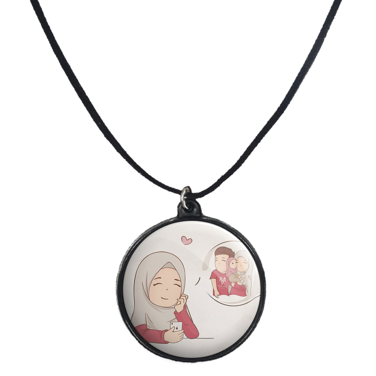 گردنبند پرمانه طرح حجاب کد pmb.24014 مدل دو طرفه